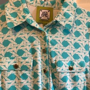 Turquoise and White Shift Dress